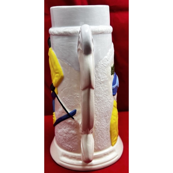 VINTAGE HAND MADE PAINTED STEIN SKIER. *PRE-OWNED*. 1980 - Picture 2 of 12